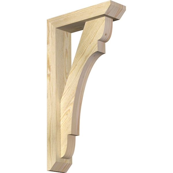 Ekena Millwork Olympic Slat Rough Sawn Bracket w/ Offset Brace, Douglas Fir, 4"W x 14"D x 26"H BKT0402X14X26OLY06RDF - main